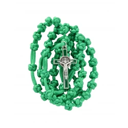 Różaniec sznurkowy Świętego Benedykta zielony